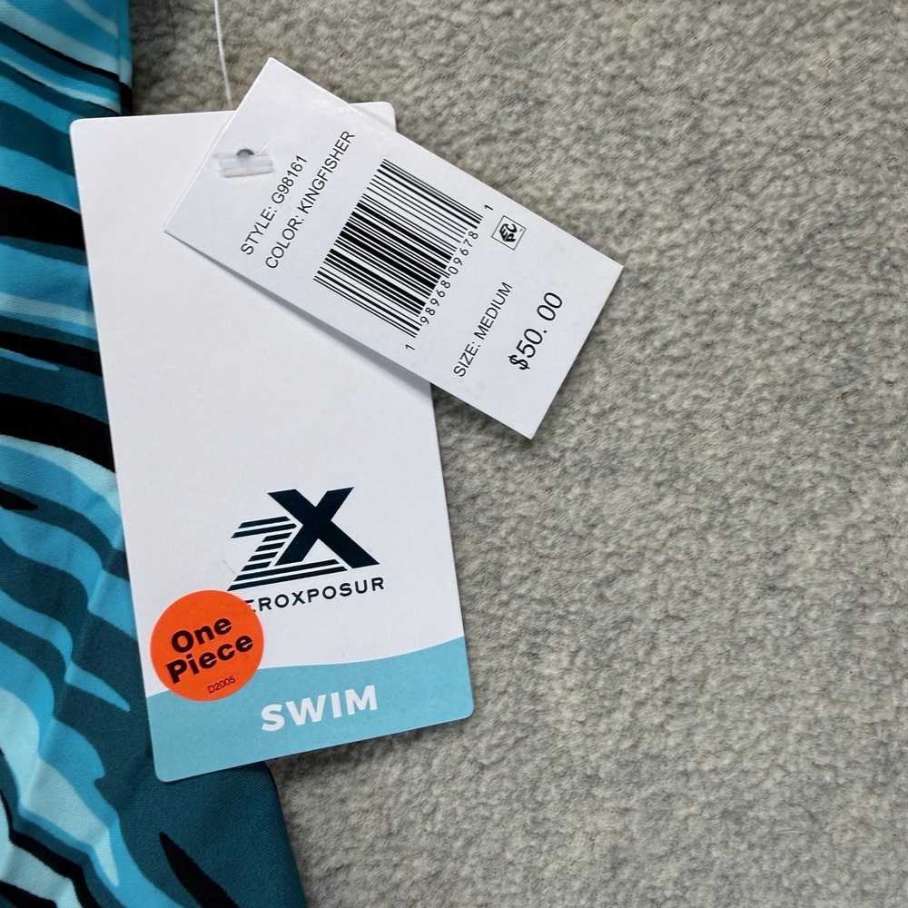NWT ZeroXposur Womens Scuba Tankini Top King Fisher Blue Quick Dry Stretch M - Picture 3 of 8